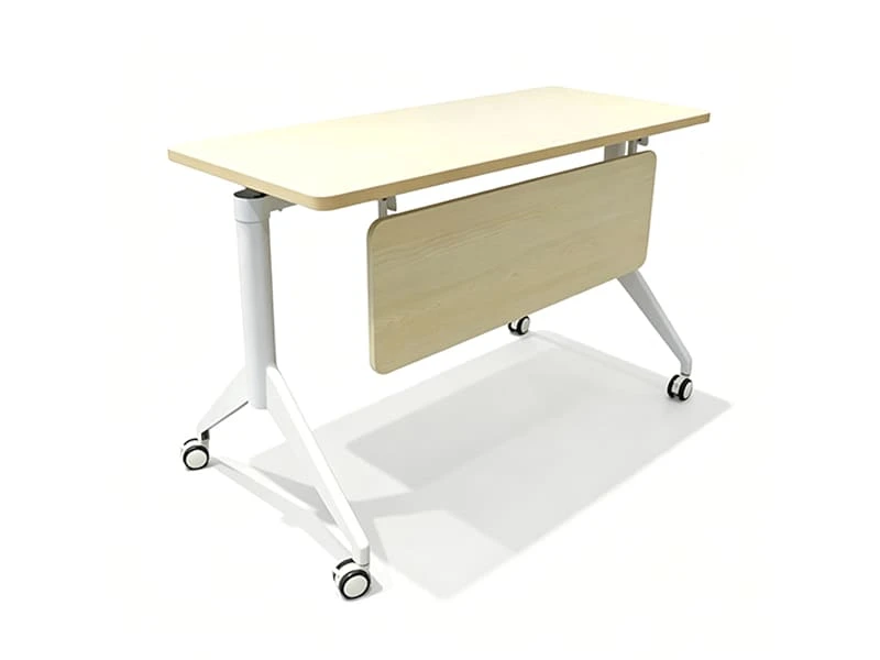 Tables pliantes empilables avec syst&egrave;me de charni&egrave;re triangulaire