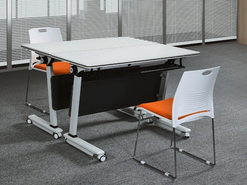 Table de formation commerciale rabattable avec roues verrouillables