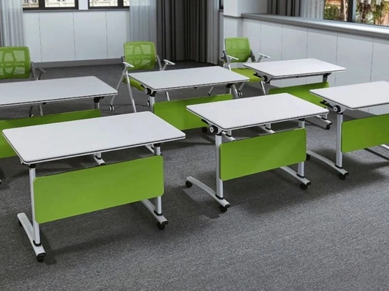 Table de formation pliante moderne avec roulettes verrouillables