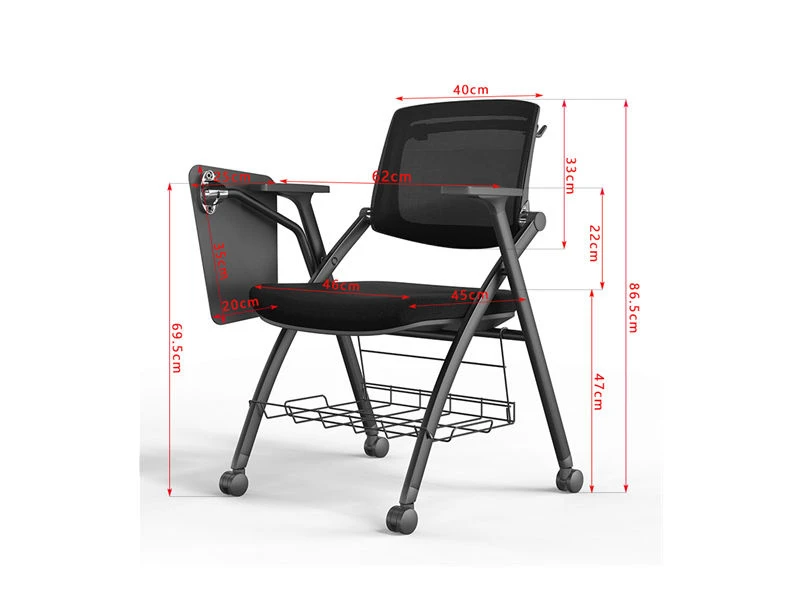 Chaises empilables noires pour conf&eacute;rence de bureau, salle de classe