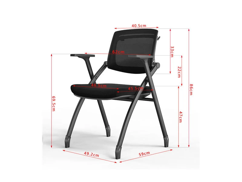 Chaises empilables noires pour conf&eacute;rence de bureau, salle de classe