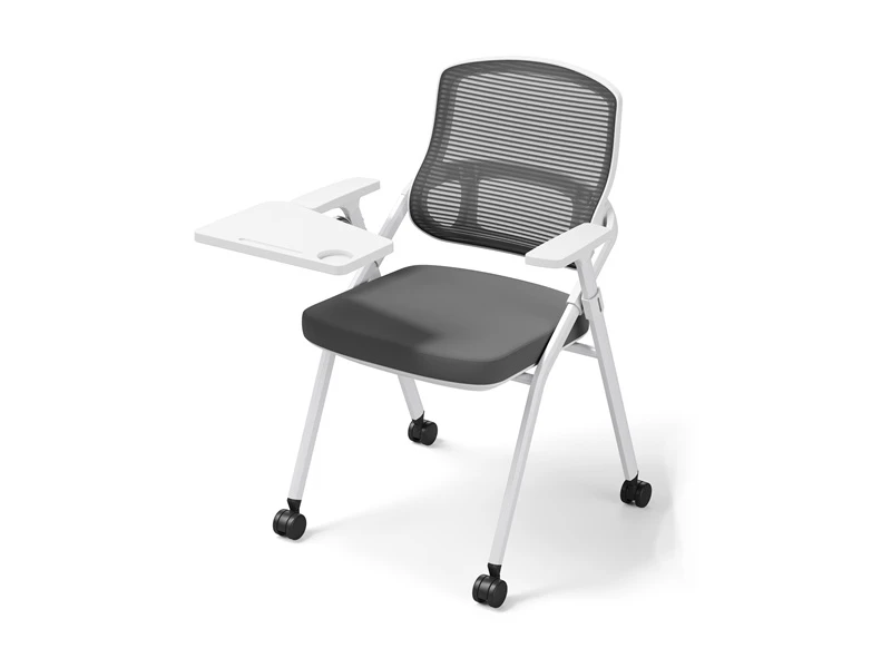 Chaise de bureau grise avec accoudoirs pour salle de conf&eacute;rence de bureau