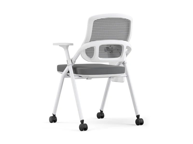Chaise de bureau grise avec accoudoirs pour salle de conf&eacute;rence de bureau