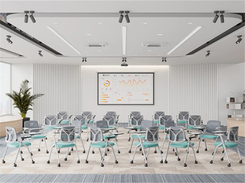 Chaises de salle de conf&eacute;rence blanches avec roulettes | Chaise de bureau