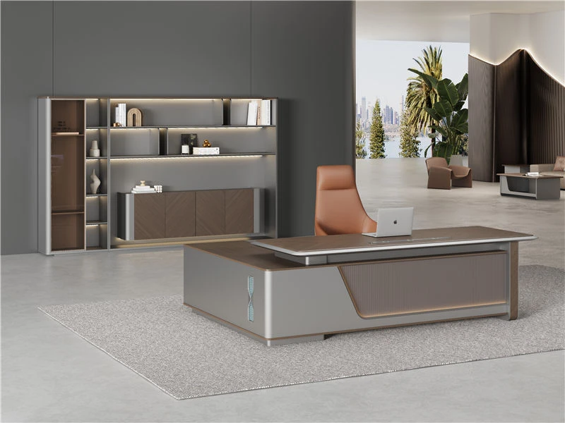Petits bureaux de direction modernes en forme de L pour le bureau &agrave; domicile