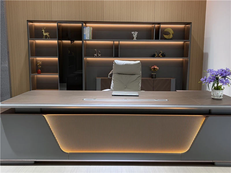 Grand bureau de direction contemporain | Grand bureau avec tiroirs
