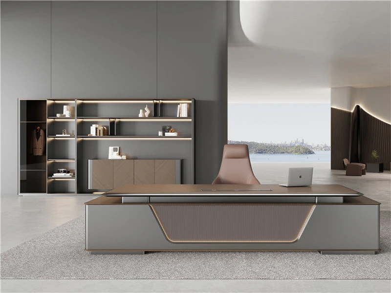 Grand bureau de direction contemporain | Grand bureau avec tiroirs