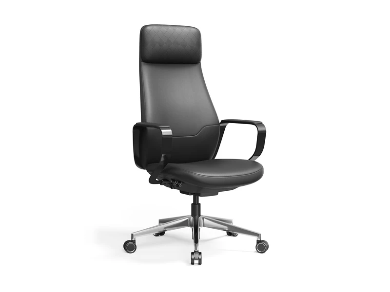 Chaises de bureau de direction luxueuses en cuir &agrave; dossier haut