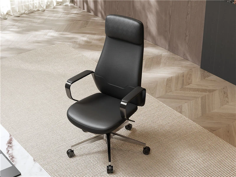 Chaises de bureau de direction luxueuses en cuir &agrave; dossier haut