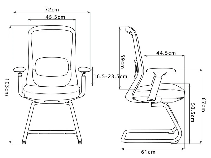 Chaises d'invit&eacute; de bureau modernes avec support lombaire r&eacute;glable