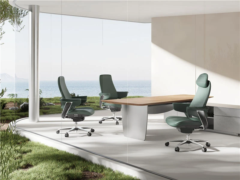 Chaise de bureau ex&eacute;cutive en peluche | Chaise en cuir &agrave; dossier haut
