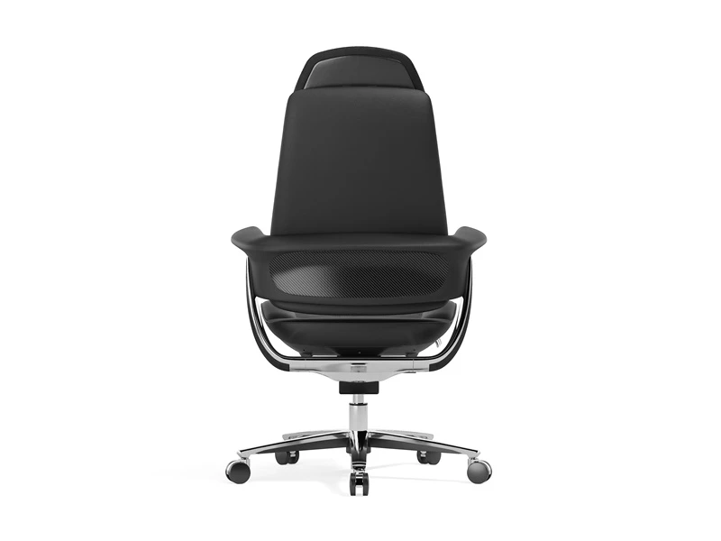 Chaise de bureau ex&eacute;cutive en peluche | Chaise en cuir &agrave; dossier haut