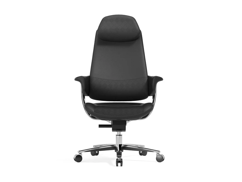 Chaise de bureau ex&eacute;cutive en peluche | Chaise en cuir &agrave; dossier haut