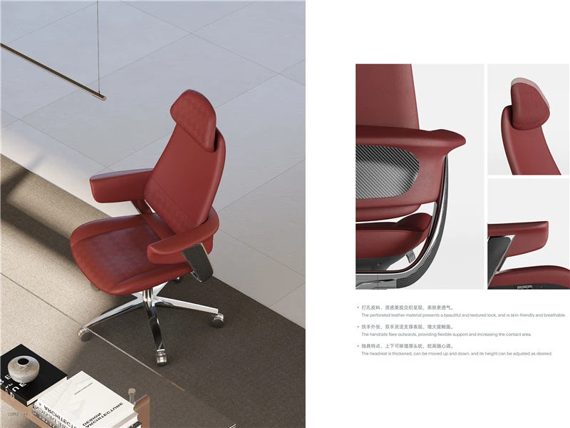 Chaise de bureau ex&eacute;cutive en peluche | Chaise en cuir &agrave; dossier haut