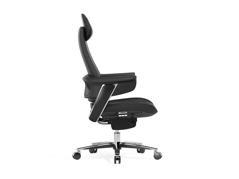 Chaise de bureau ex&eacute;cutive en peluche | Chaise en cuir &agrave; dossier haut