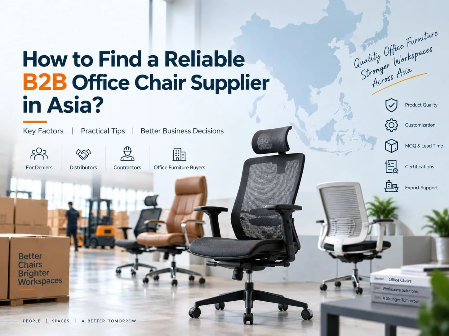 Comment trouver un fournisseur de chaises de bureau B2B fiable en Asie&nbsp;?
