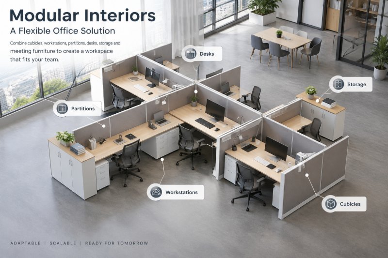 Quelles sont les principales marques de bureaux pour les intérieurs modulaires ?
